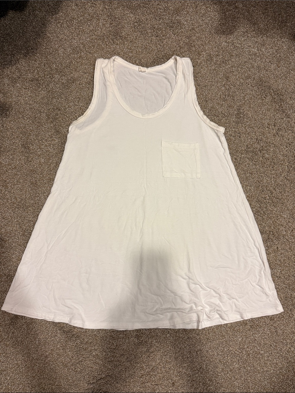 Pinkblush Maternity White Scoop Neck Tank with Chest Pocket